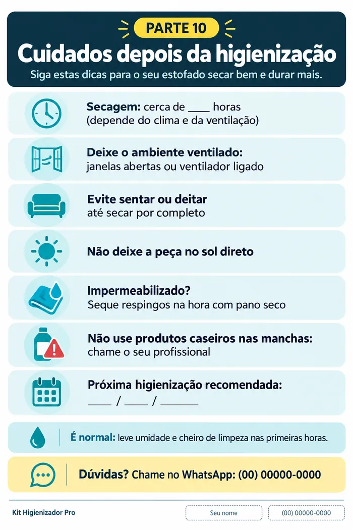 Cartão de Cuidados Pós-Serviço